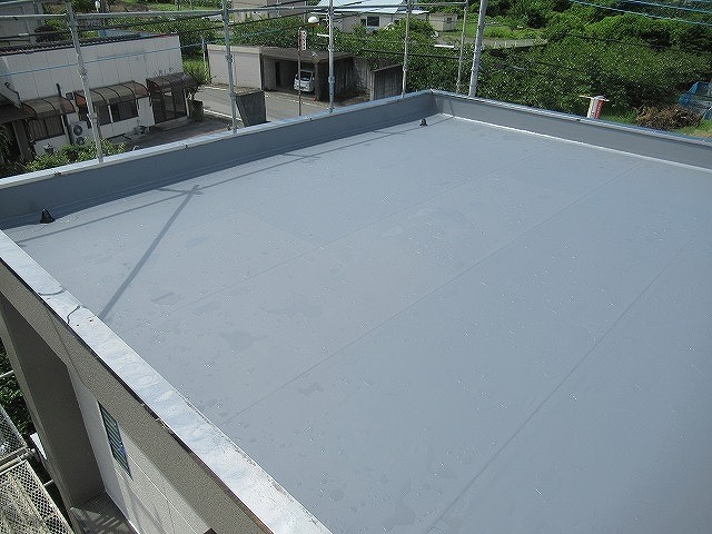中央市　陸屋根　防水工事　シート防水　ウレタン塗膜防水
